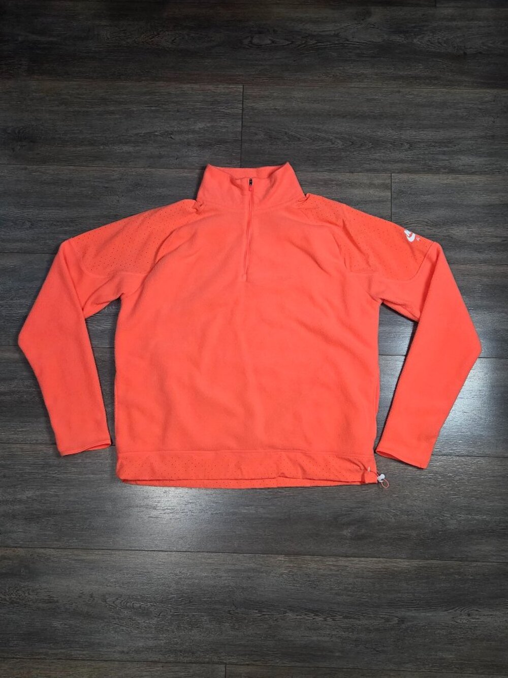 Nike Dri-Fit Air Midlayer 1/4 Zip Pullover Women's Medium Fleece Bright Mango
